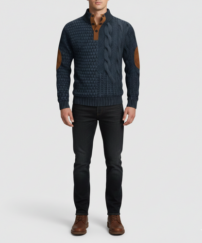 Men's Wool Sweater with High Collar