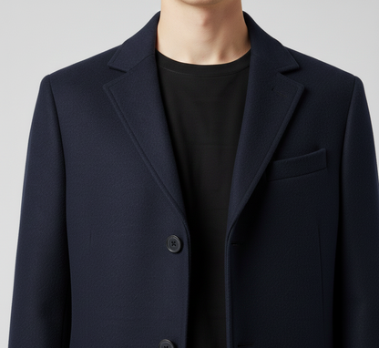 Elegant Slim-Fit Wool Coat for Men
