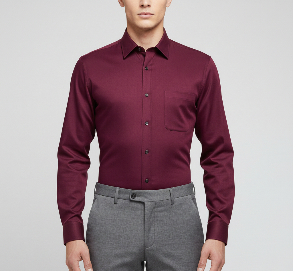 Men's cotton shirt with slim fit