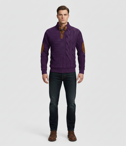Men's Wool Sweater with High Collar