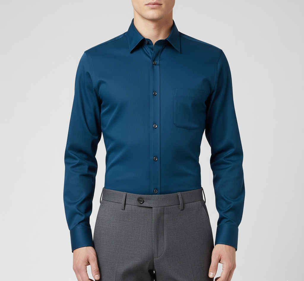 Men's cotton shirt with slim fit