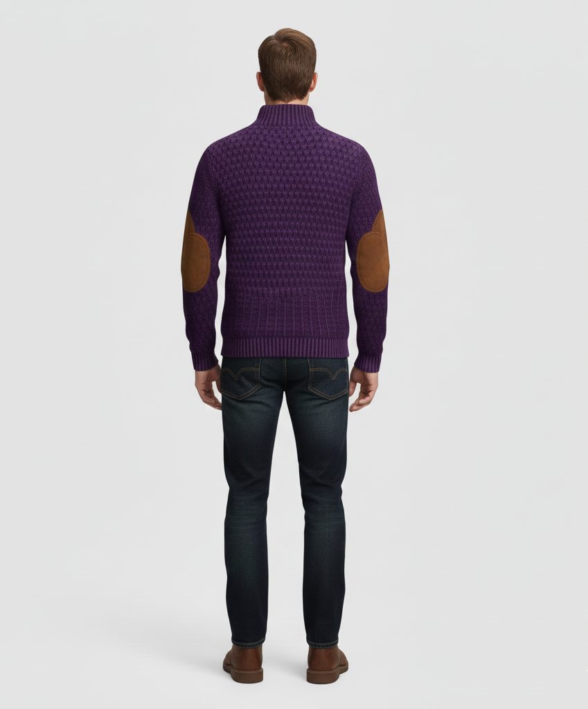 Men's Wool Sweater with High Collar