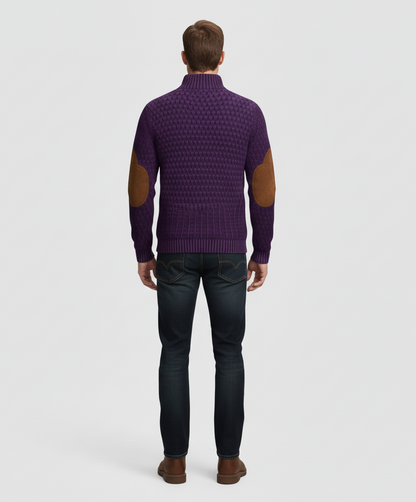 Men's Wool Sweater with High Collar