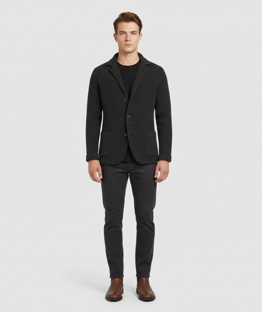Men's Wool Cardigan, Casual and Elegant