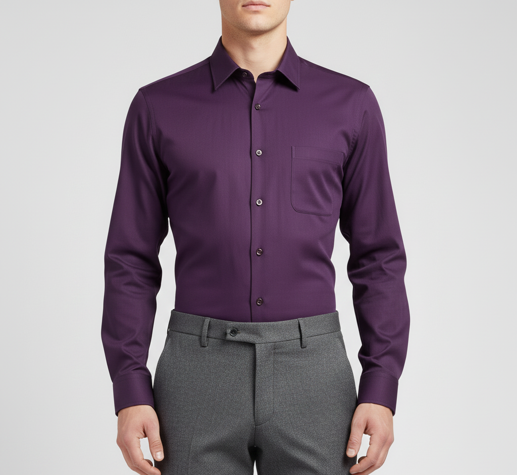 Men's cotton shirt with slim fit
