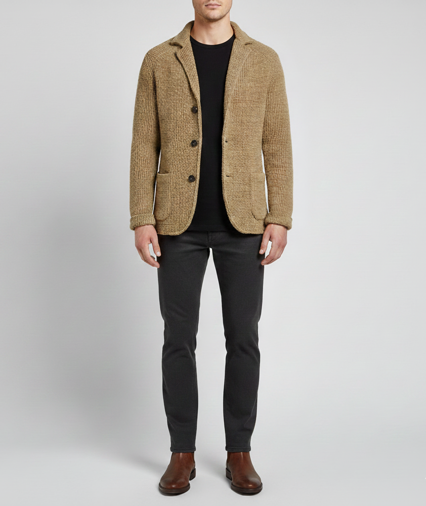 Men's Wool Cardigan, Casual and Elegant