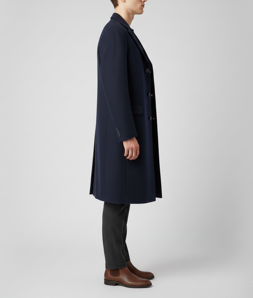 Elegant Slim-Fit Wool Coat for Men