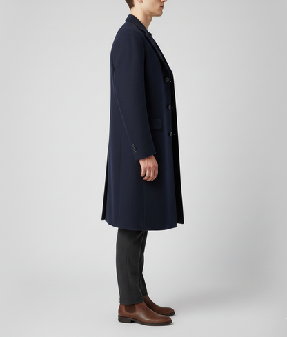Elegant Slim-Fit Wool Coat for Men
