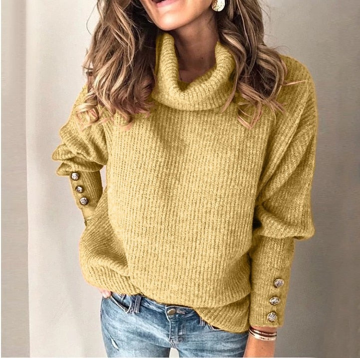 Pull à col roulé léger pour femme