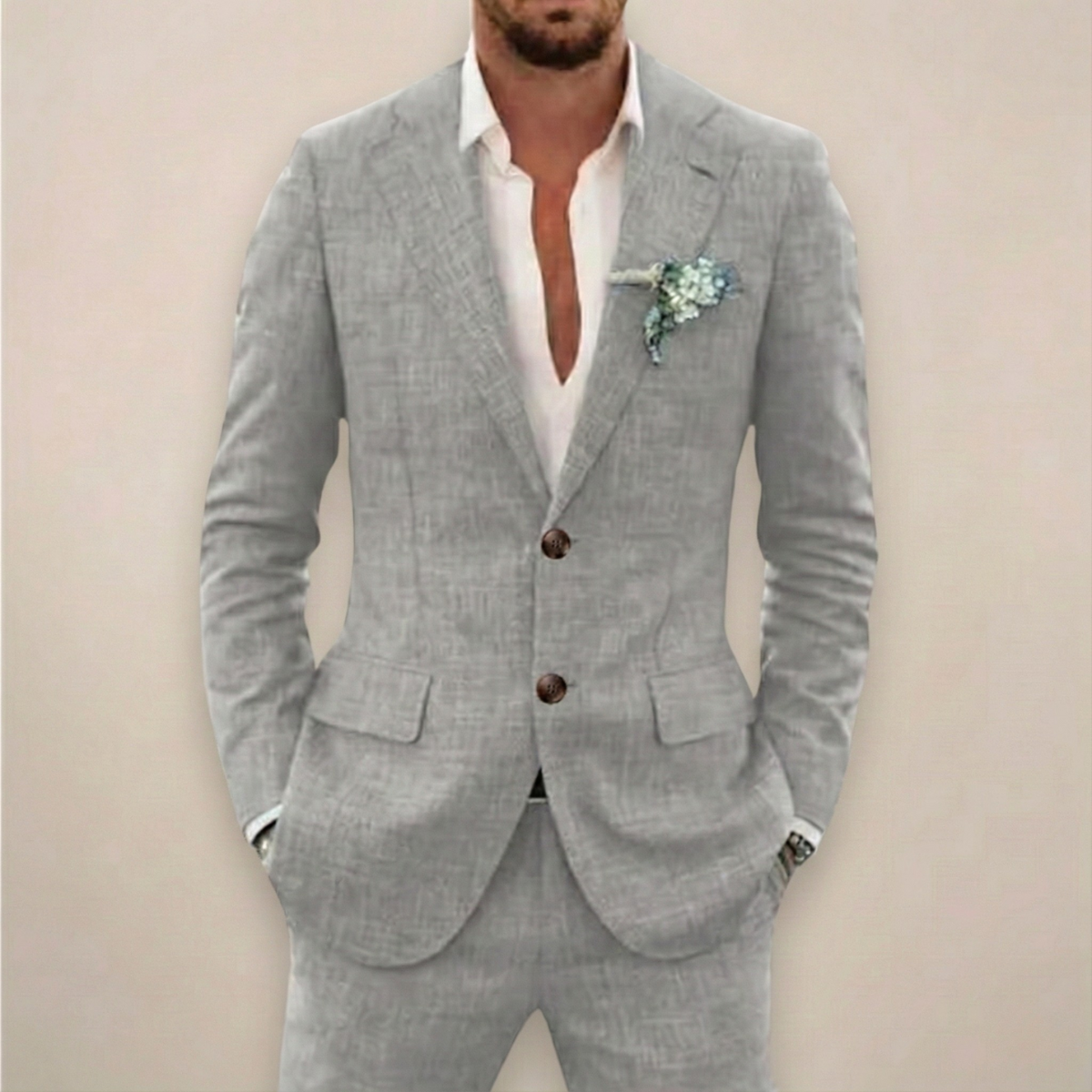Ensemble costume homme deux pièces à simple boutonnage