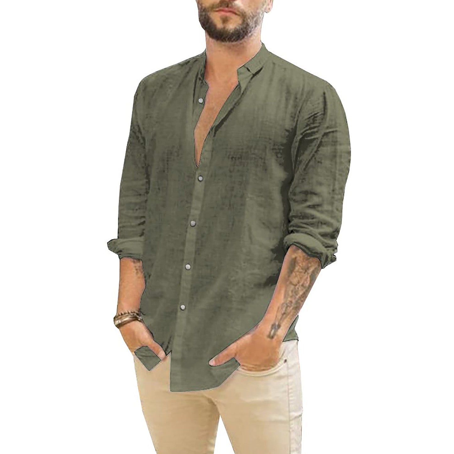 Damian | Men's Solid Linen Shirt
