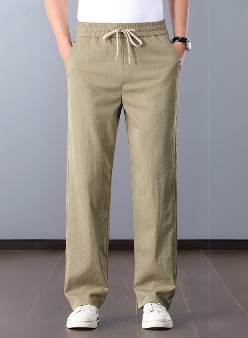 Classic linen pants men straight cut stylish look