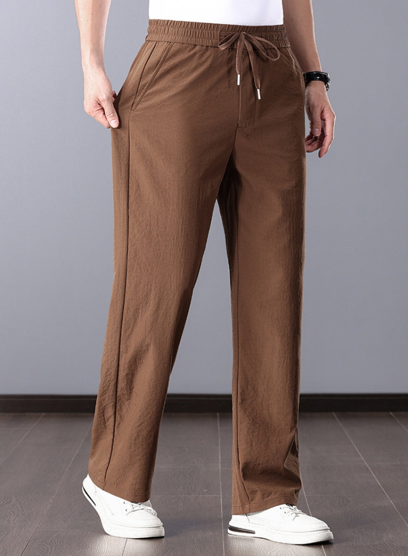 Classic linen pants men straight cut stylish look
