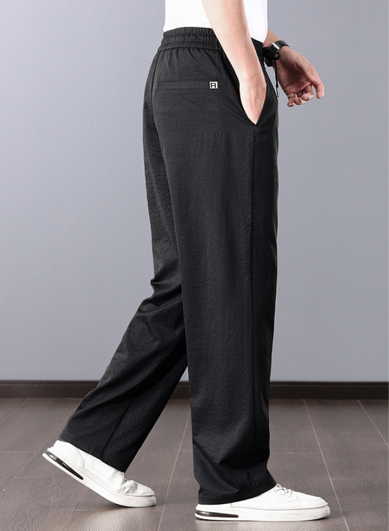 Classic linen pants men straight cut stylish look