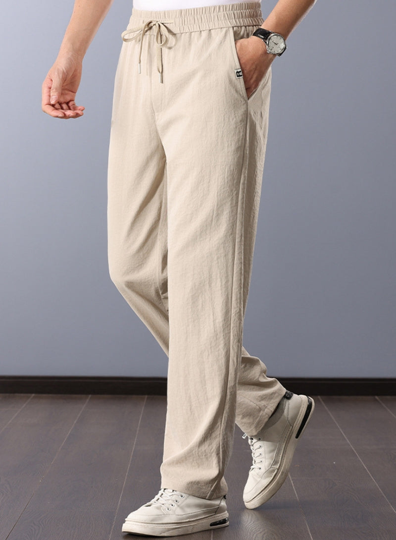 Classic linen pants men straight cut stylish look
