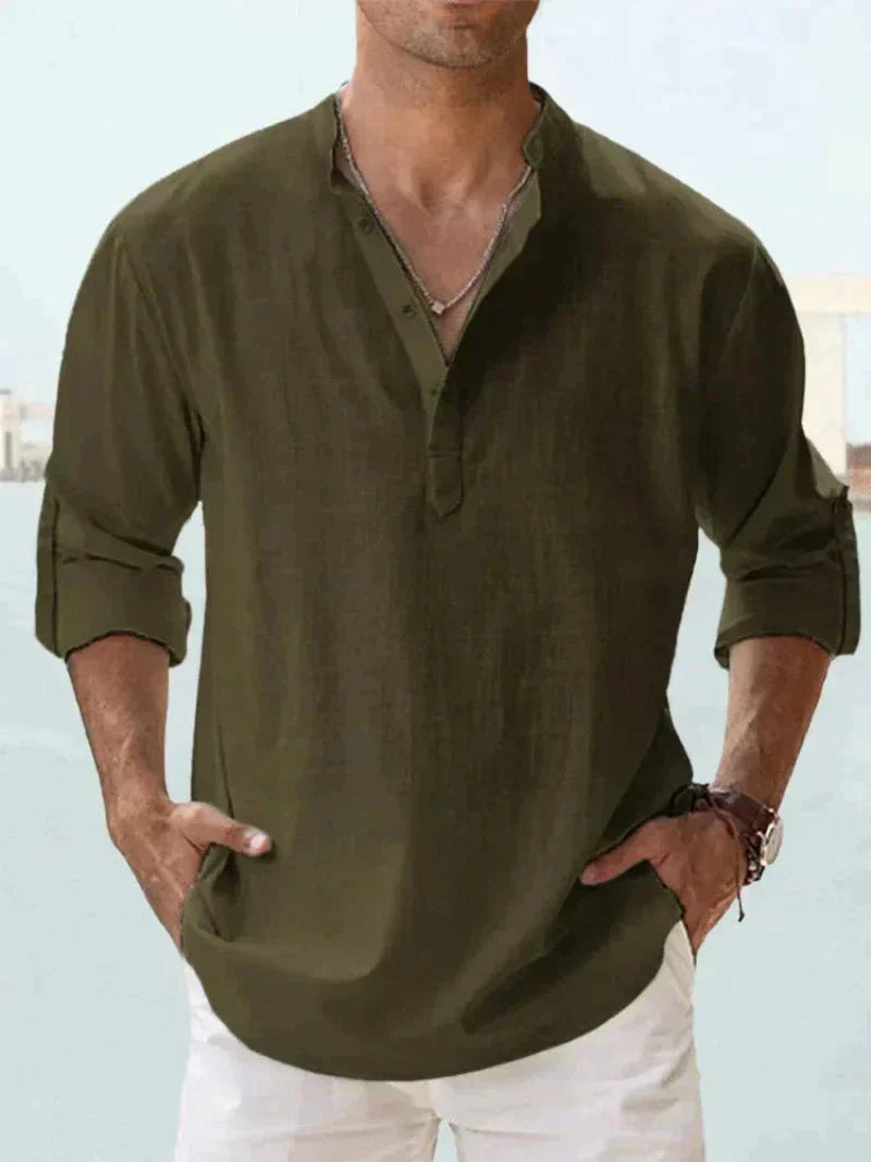 LinoVita – Chemise en lin aérée pour hommes pour l'été