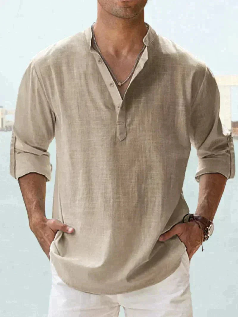 LinoVita – Chemise en lin aérée pour hommes pour l'été