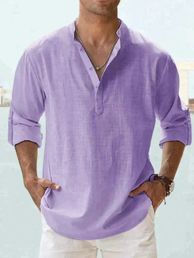LinoVita – Chemise en lin aérée pour hommes pour l'été