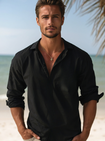 LinoVita – Chemise en lin aérée pour hommes pour l'été