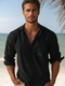 LinoVita – Chemise en lin aérée pour hommes pour l'été