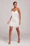 Robe cocktail pour femmes avec franges et plumes