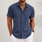 Short-sleeve linen shirt men summer style breathable loose fit