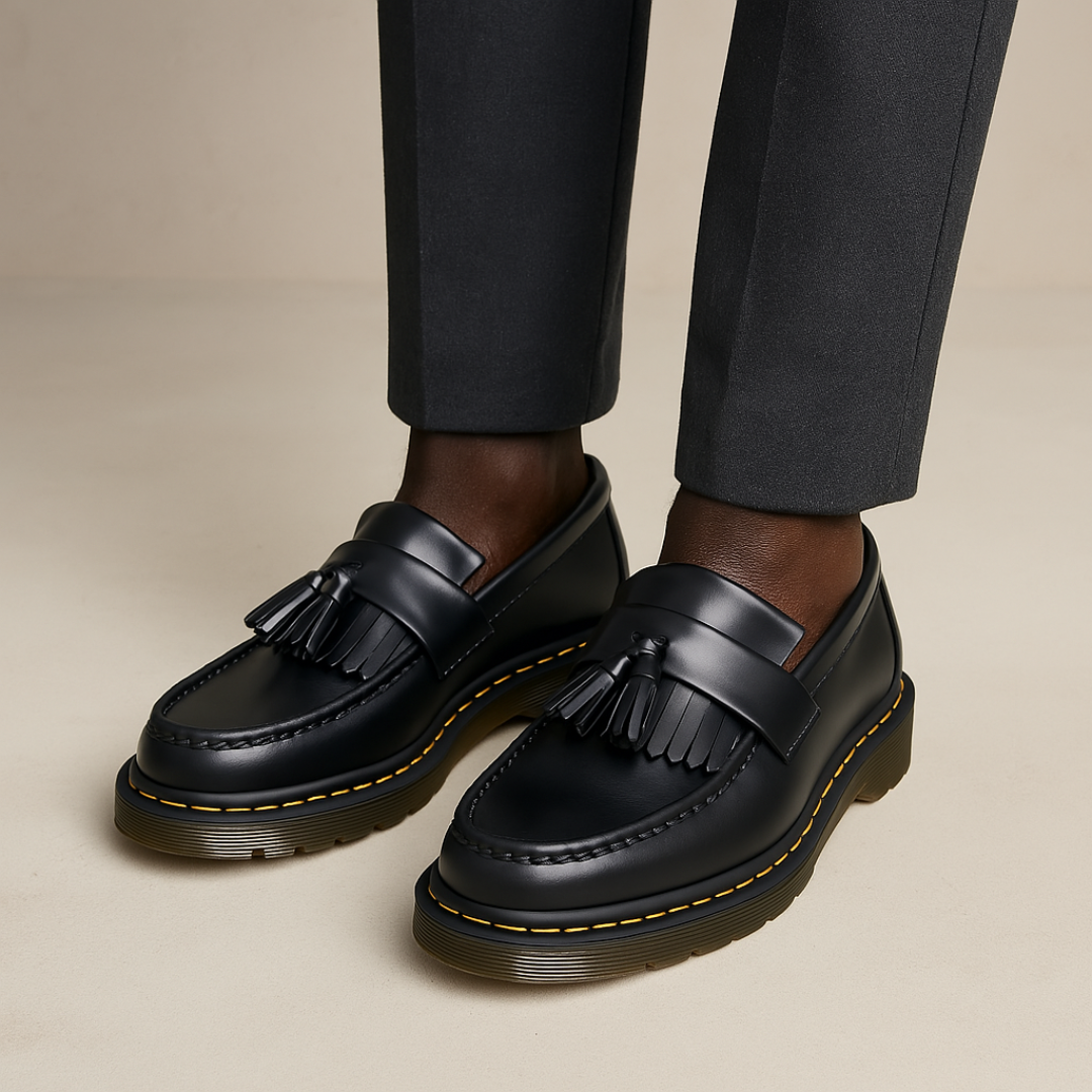Men's Brown Leather Loafers with Tassel - Comfortable Slip-Ons for Leisure and Work