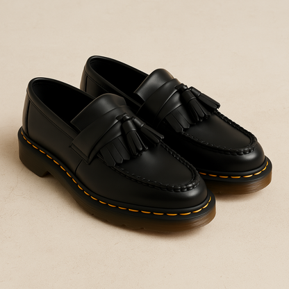 Men's Brown Leather Loafers with Tassel - Comfortable Slip-Ons for Leisure and Work