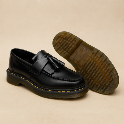 Men's Brown Leather Loafers with Tassel - Comfortable Slip-Ons for Leisure and Work