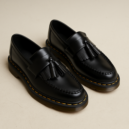 Men's Brown Leather Loafers with Tassel - Comfortable Slip-Ons for Leisure and Work