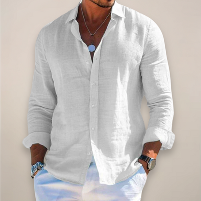 Men's Casual Long-Sleeve Shirt with Buttons
