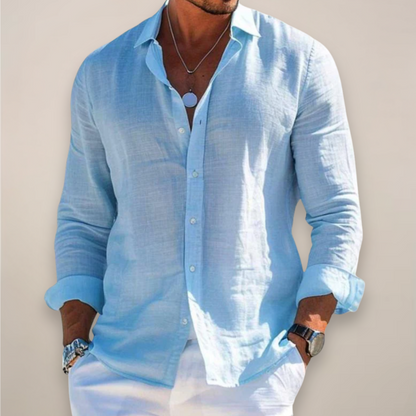 Men's Casual Long-Sleeve Shirt with Buttons
