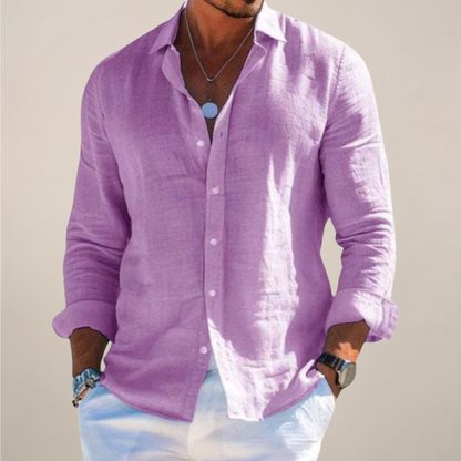 Men's Casual Long-Sleeve Shirt with Buttons