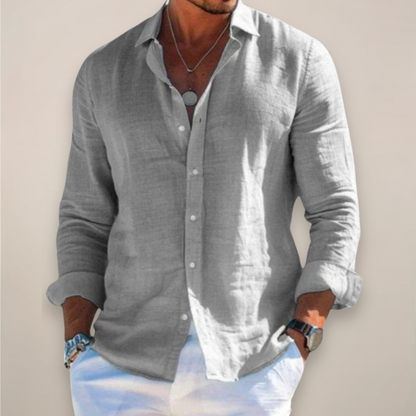 Men's Casual Long-Sleeve Shirt with Buttons