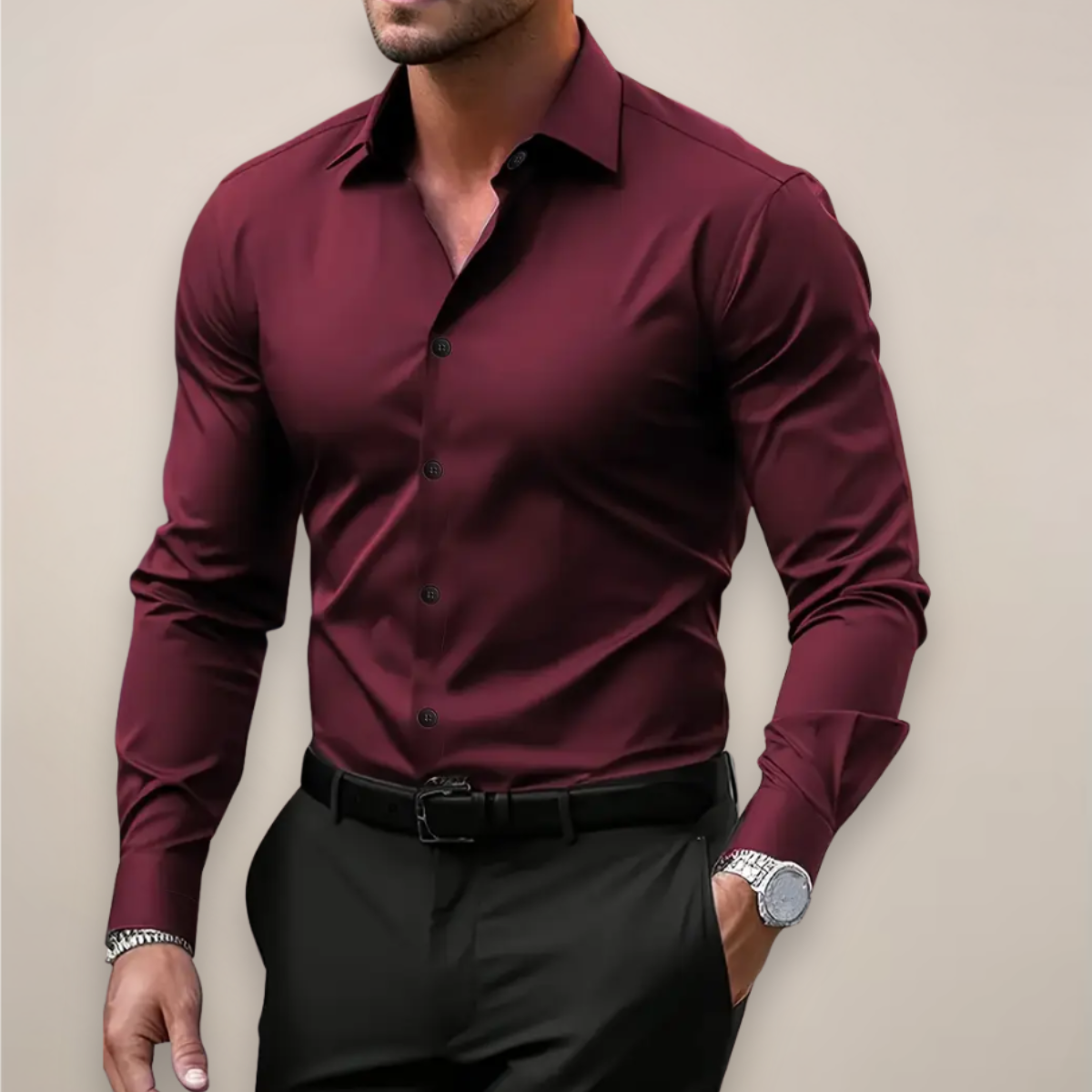 Men's Long-Sleeve Shirt in Smart Style
