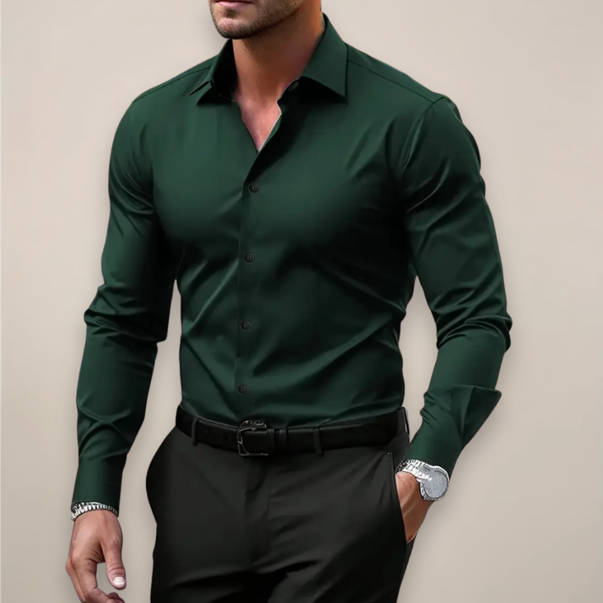 Men's Long-Sleeve Shirt in Smart Style