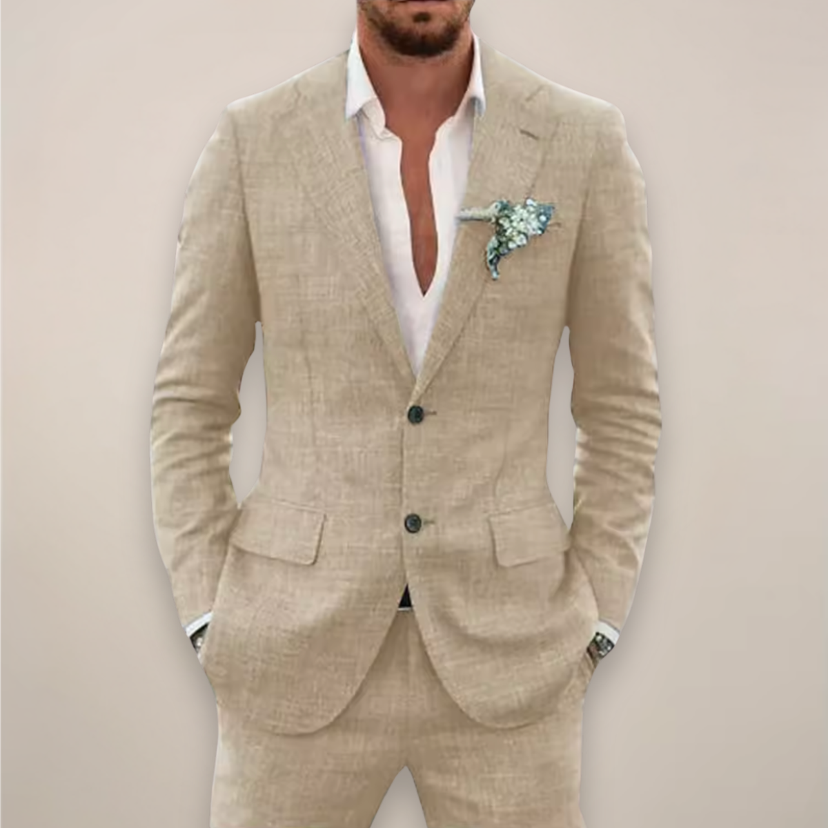 Ensemble costume homme deux pièces à simple boutonnage