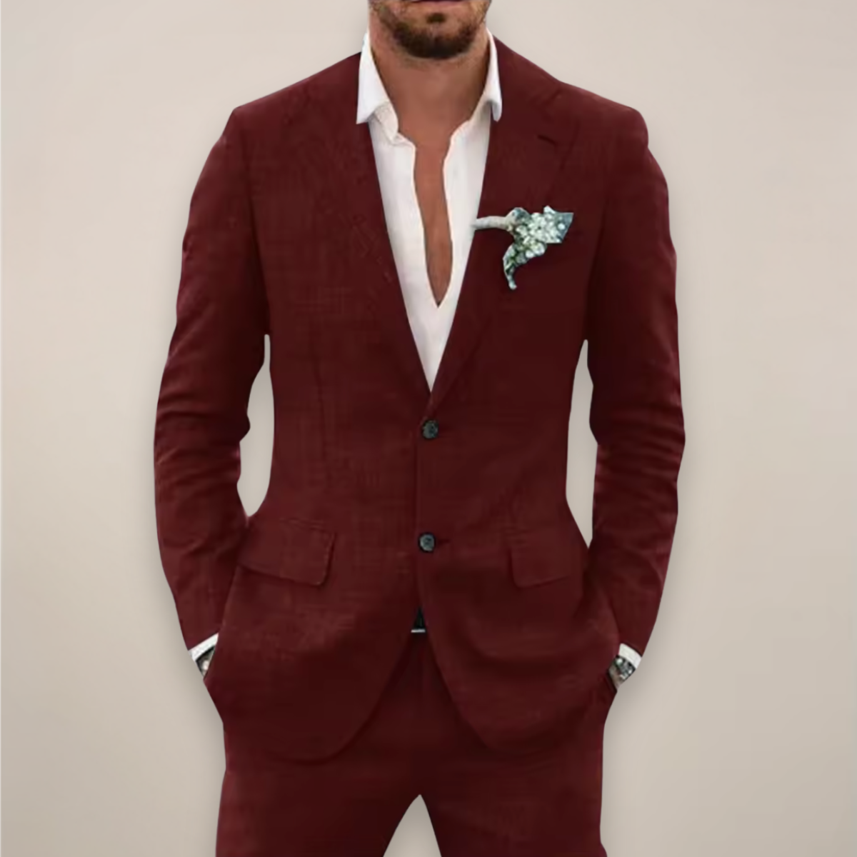 Ensemble costume homme deux pièces à simple boutonnage