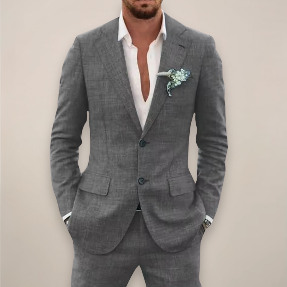 Ensemble costume homme deux pièces à simple boutonnage