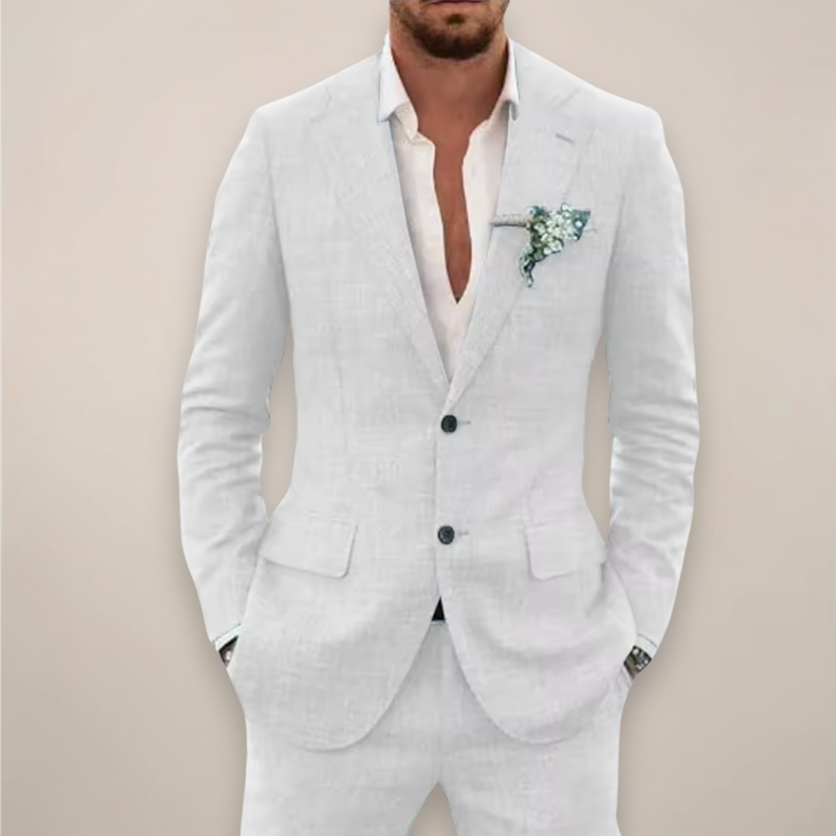Ensemble costume homme deux pièces à simple boutonnage