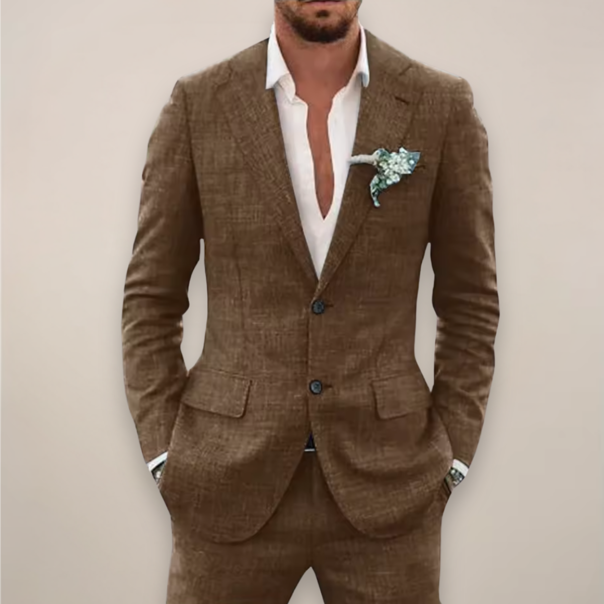 Ensemble costume homme deux pièces à simple boutonnage