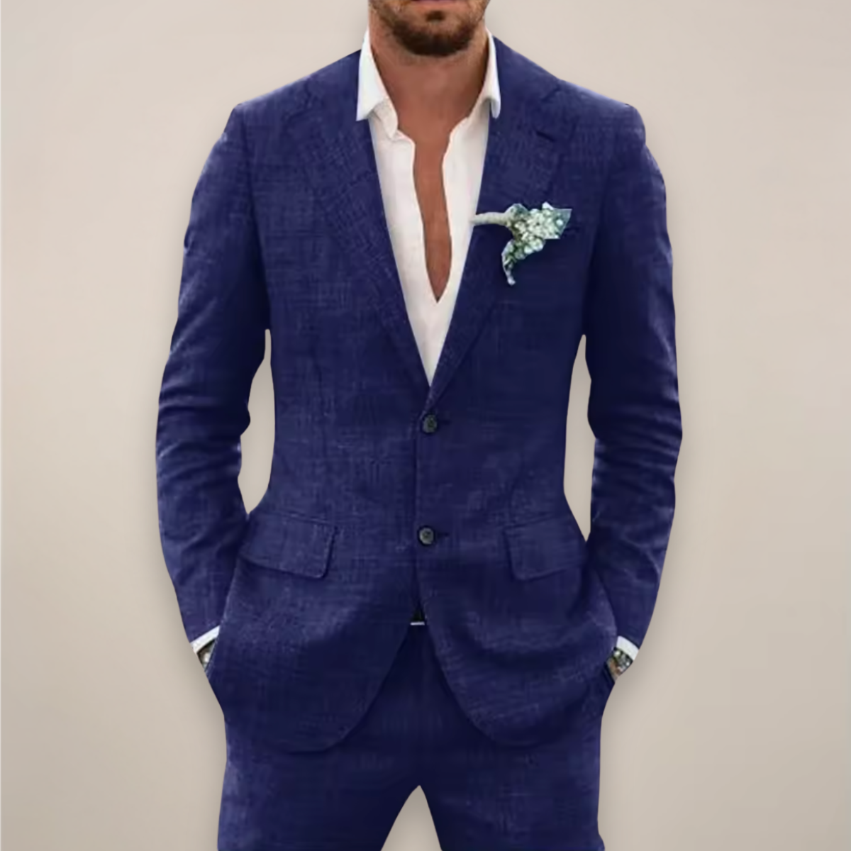 Ensemble costume homme deux pièces à simple boutonnage