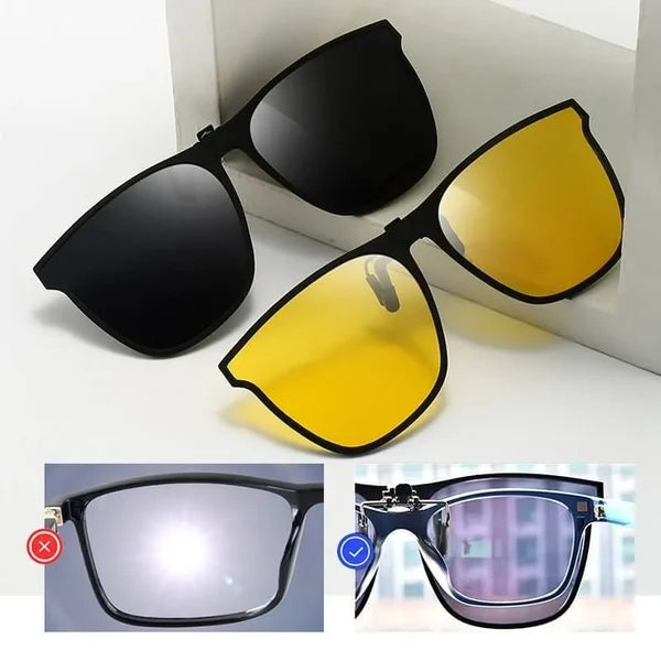 Nouveaux lunettes de soleil pliantes à clip polarisées