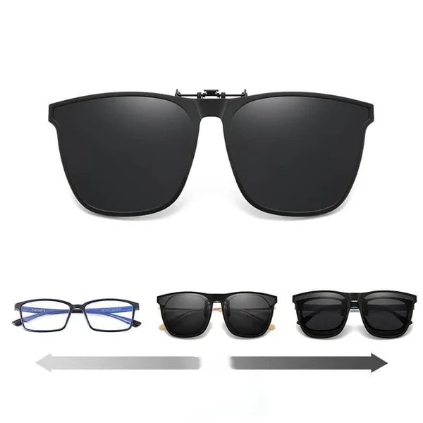 Nouveaux lunettes de soleil pliantes à clip polarisées