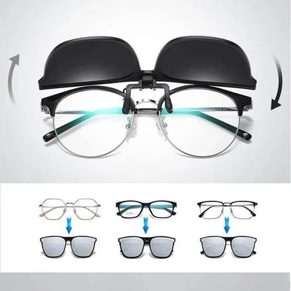 Nouveaux lunettes de soleil pliantes à clip polarisées
