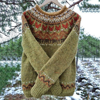 Pull tricot vintage homme | Col rond classique