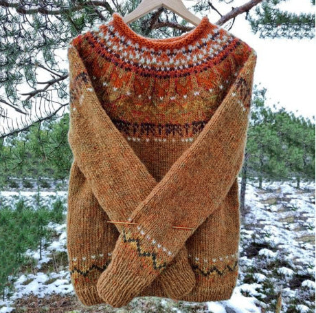 Pull tricot vintage homme | Col rond classique