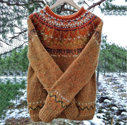 Pull tricot vintage homme | Col rond classique