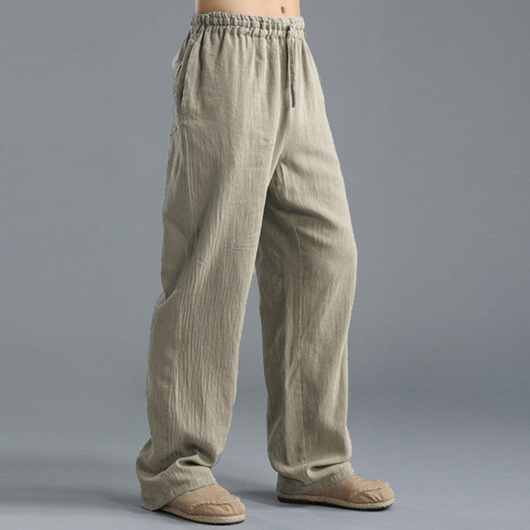 Pantalon en coton pour hommes, coupe ample, respirant et confortable