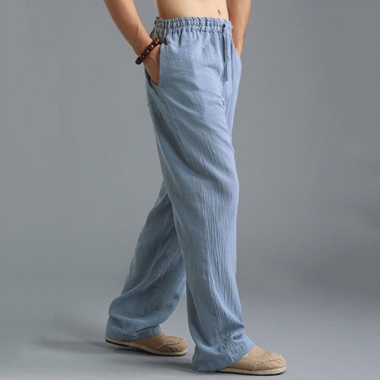 Pantalon en coton pour hommes, coupe ample, respirant et confortable